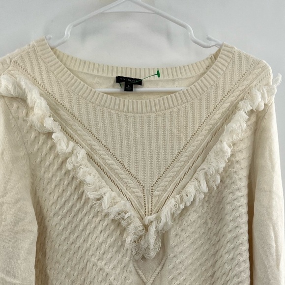 Talbots cream wool blend sweater long sleeve L - Picture 2 of 6